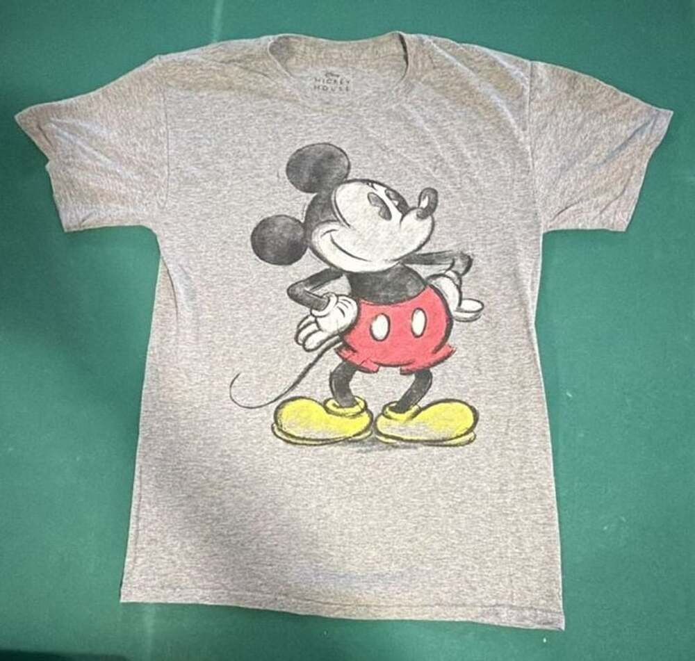 Disney Mickey Mouse Graphic T-Shirt Size S Gray